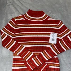 NWT cropped turtleneck w/stripes